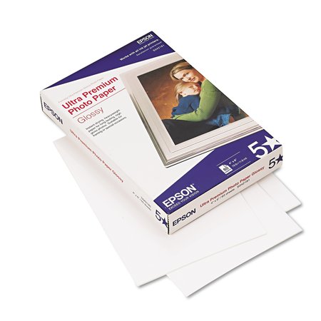 EPSON Ultra Premium Glossy Photo Paper, 11.8 mil, 4 x 6, Glossy Bright White, 60PK S042181